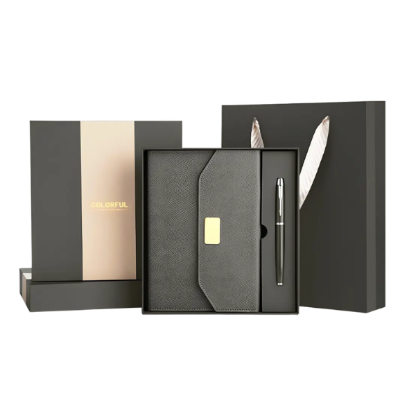 Agenda Colorful Con Caja/Pluma Y Cierre Magnetico